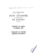 Sentencias de Don Quijote y agudezas de Sancho