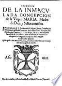 Sermon de la Inmaculada Concepcion de la Virgen Maria ...
