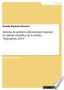 Libro Sistema de gestión editorial para mejorar la calidad científica de la revista Espergesia, 2014