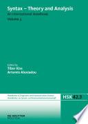 Libro Syntax - Theory and Analysis. Volume 3