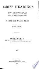 Tariff Hearings Before the Committee ...