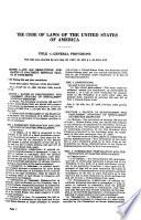 United States Code: Title 1, General provisions, to Title 11, Bankruptcy