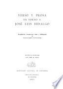 Verso y prosa en torno a José Luis Hidalgo