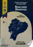 VI censo de población y V de vivienda, 2001: Resultados definitivos. Población y Vivienda. Resumen Nacional. Republica del Ecuador