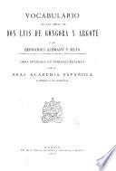 Vocabulario de las obras de don Luis de Góngora y Argote